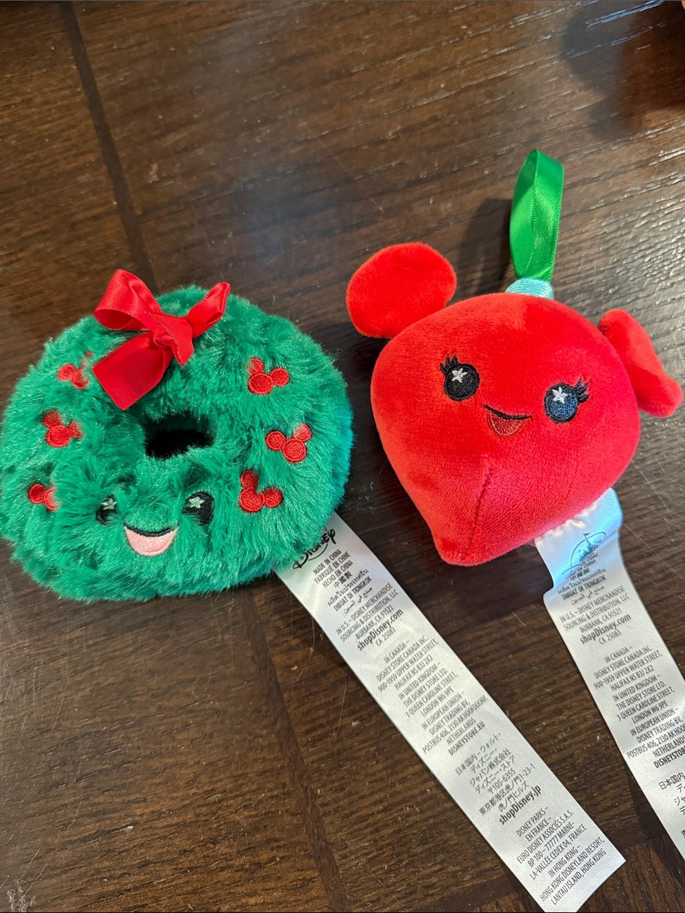 Disney Wishables Holiday Bulb and Wreath Plush